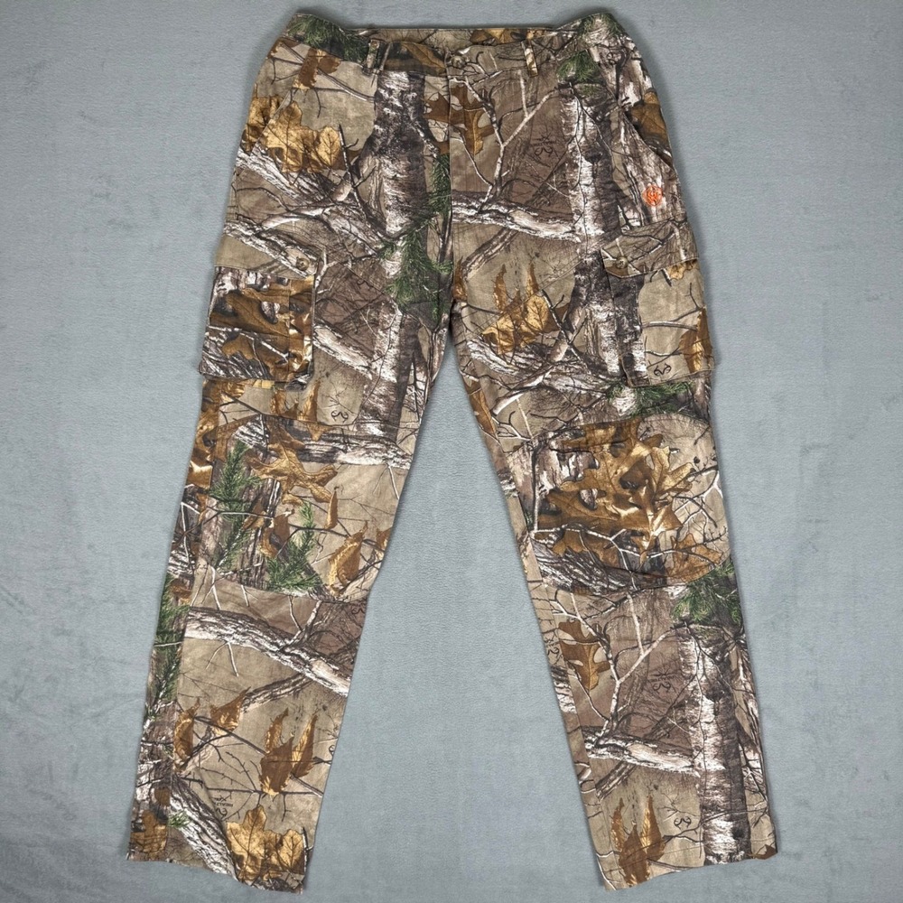 Game Winner Realtree Xtra Camo Cargo Pants Mens XL Hunting Cotton with Belt‎